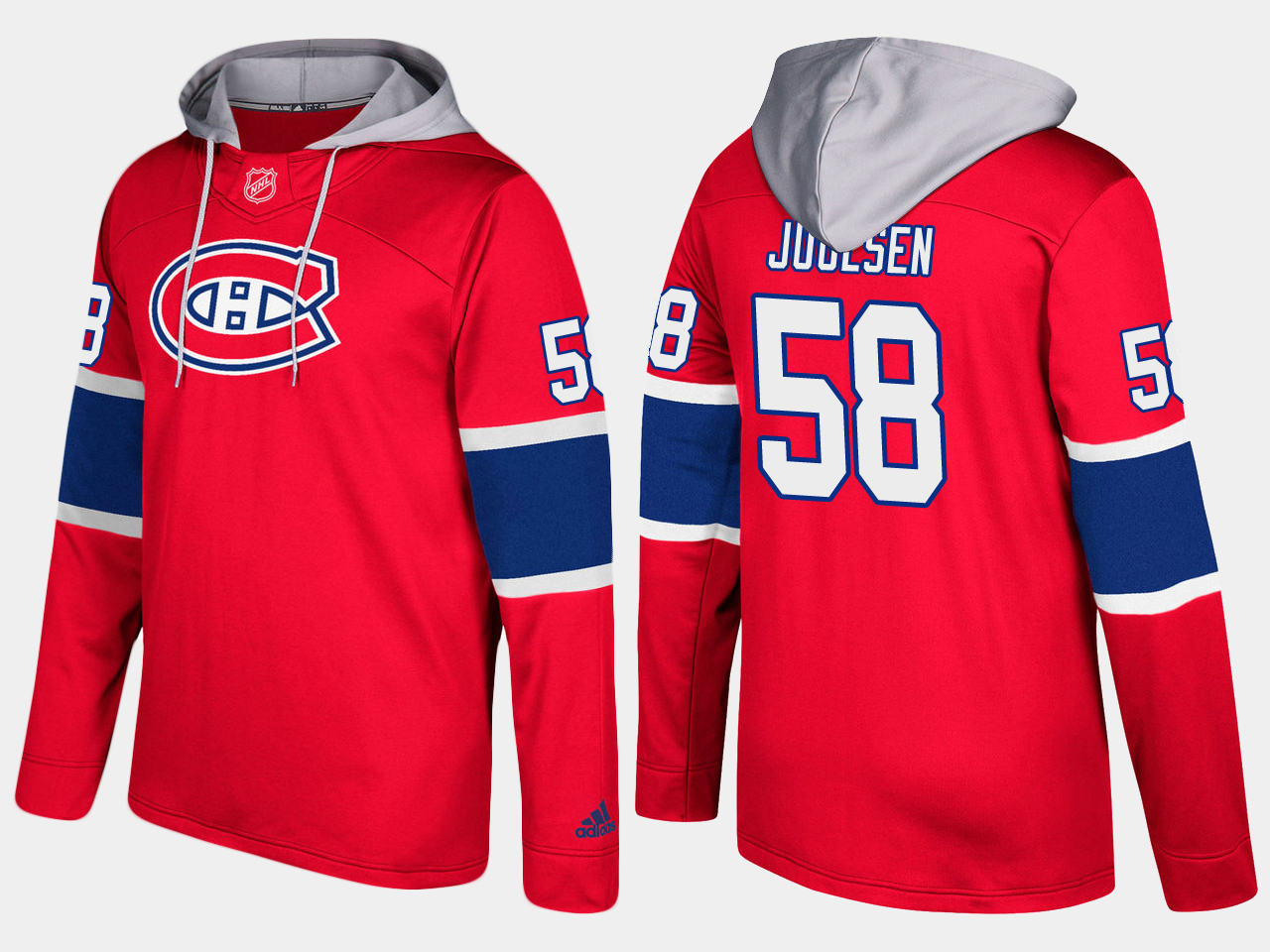 Men NHL Montreal canadiens #58 noah juulsen red hoodie->montreal canadiens->NHL Jersey